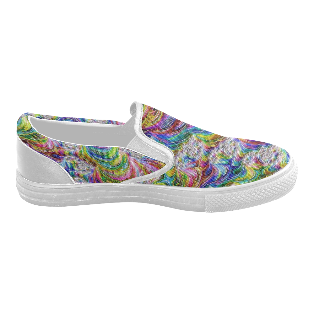 gorgeous Fractal 175 B by JamColors Women's Slip-on Canvas Shoes (Model 019)
