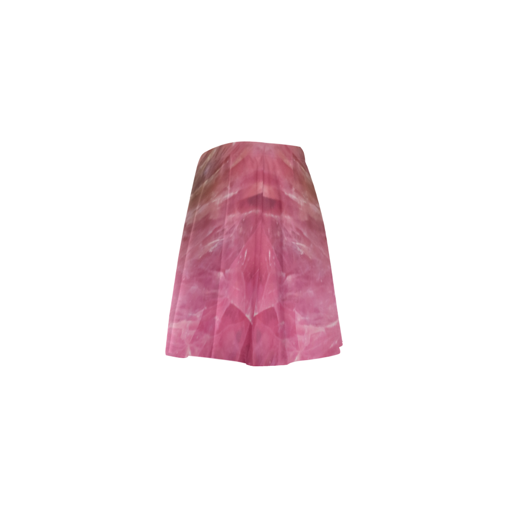 Pink and white stone texture Mini Skating Skirt (Model D36)