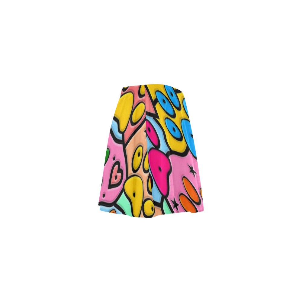 Abstrac Paws by Nico Bielow Mini Skating Skirt (Model D36)