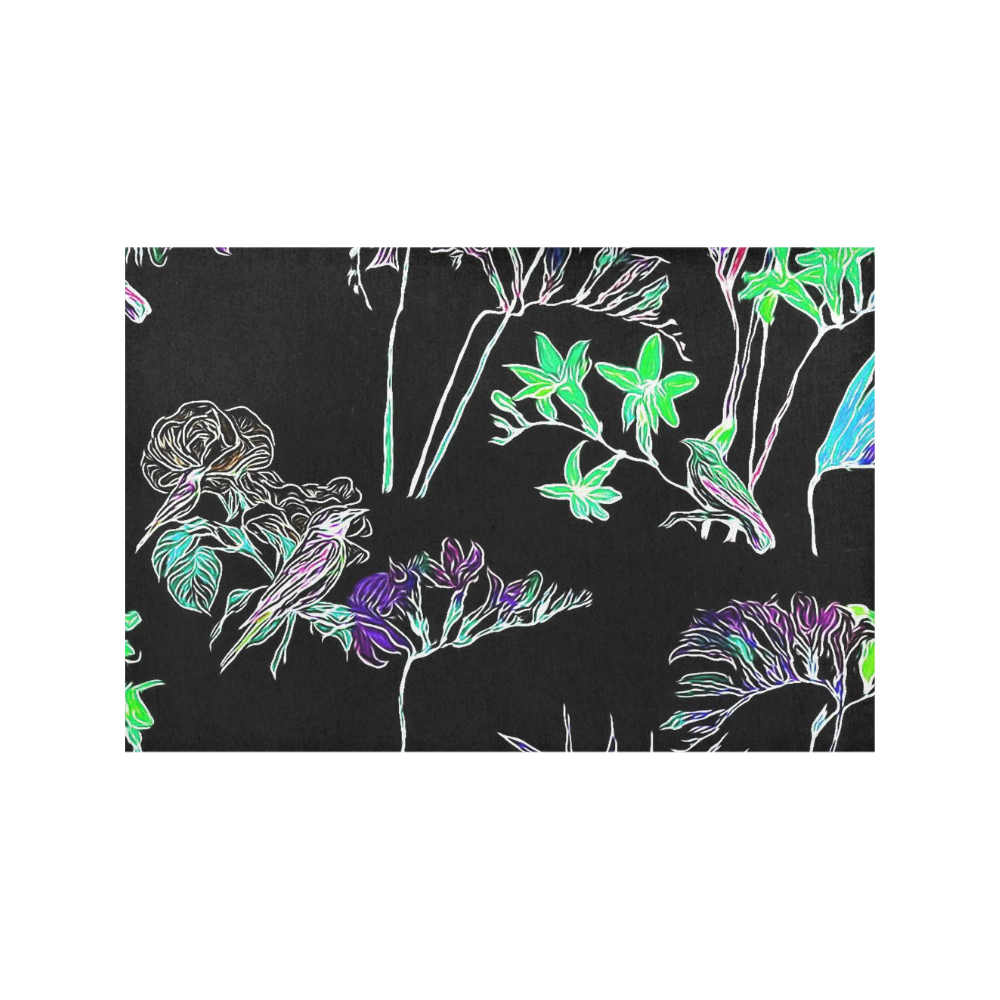 Flowers and Birds C by JamColors Placemat 12’’ x 18’’ (Set of 2)
