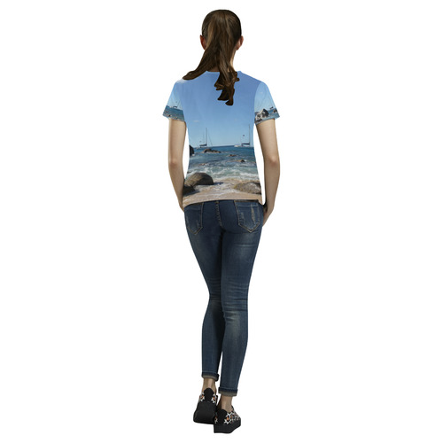 Sailing Boats at Virgin Gorda BVI All Over Print T-Shirt for Women (USA Size) (Model T40)