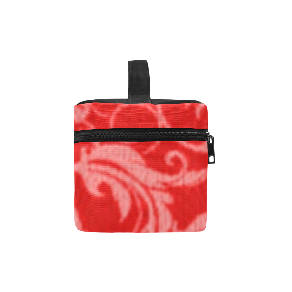 Vintage Swirls Coral Red Cosmetic Bag/Large (Model 1658)