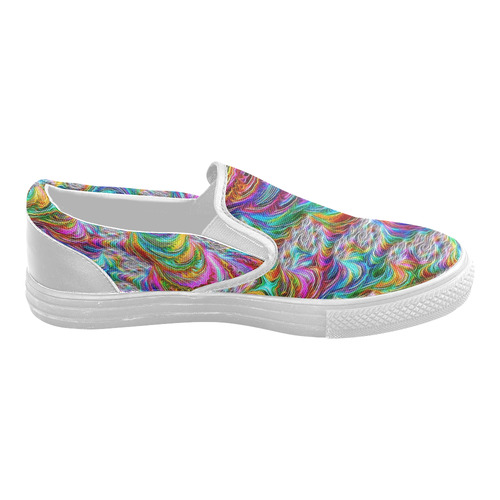 gorgeous Fractal 175 C by JamColors Women's Slip-on Canvas Shoes (Model 019)