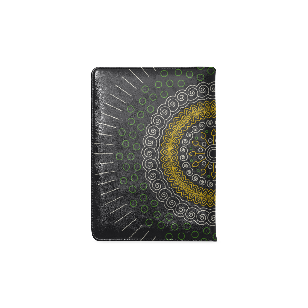 green with yellow mandala circular Custom NoteBook A5