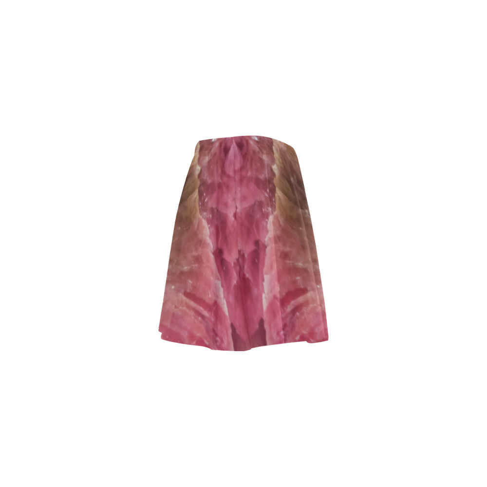 Pink and white stone texture Mini Skating Skirt (Model D36)