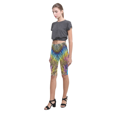 Colorful stone texture Hestia Cropped Leggings (Model L03)