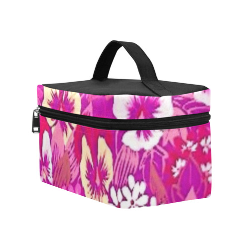 Pink Pansy Cosmetic Bag/Large (Model 1658)