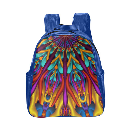 Psychedelic 3D fractal mandala Downwards Version Multi-Pockets Backpack (Model 1636)