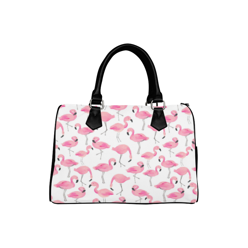 Pink Flamingos Boston Handbag (Model 1621)