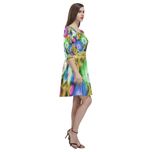 flowers with fibers A by FeelGood Tethys Half-Sleeve Skater Dress(Model D20)