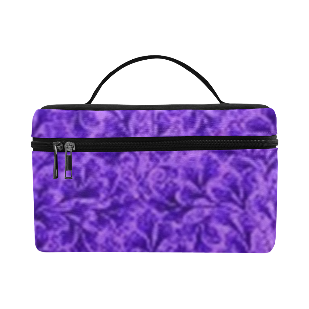 Vintage Leaf Purple Cosmetic Bag/Large (Model 1658)