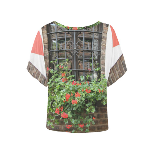 Vintage Window Women's Batwing-Sleeved Blouse T shirt (Model T44)