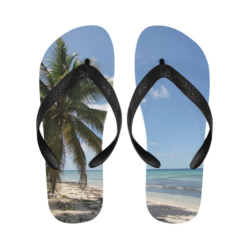Isla Saona Caribbean Paradise Beach Flip Flops for Men/Women (Model 040)