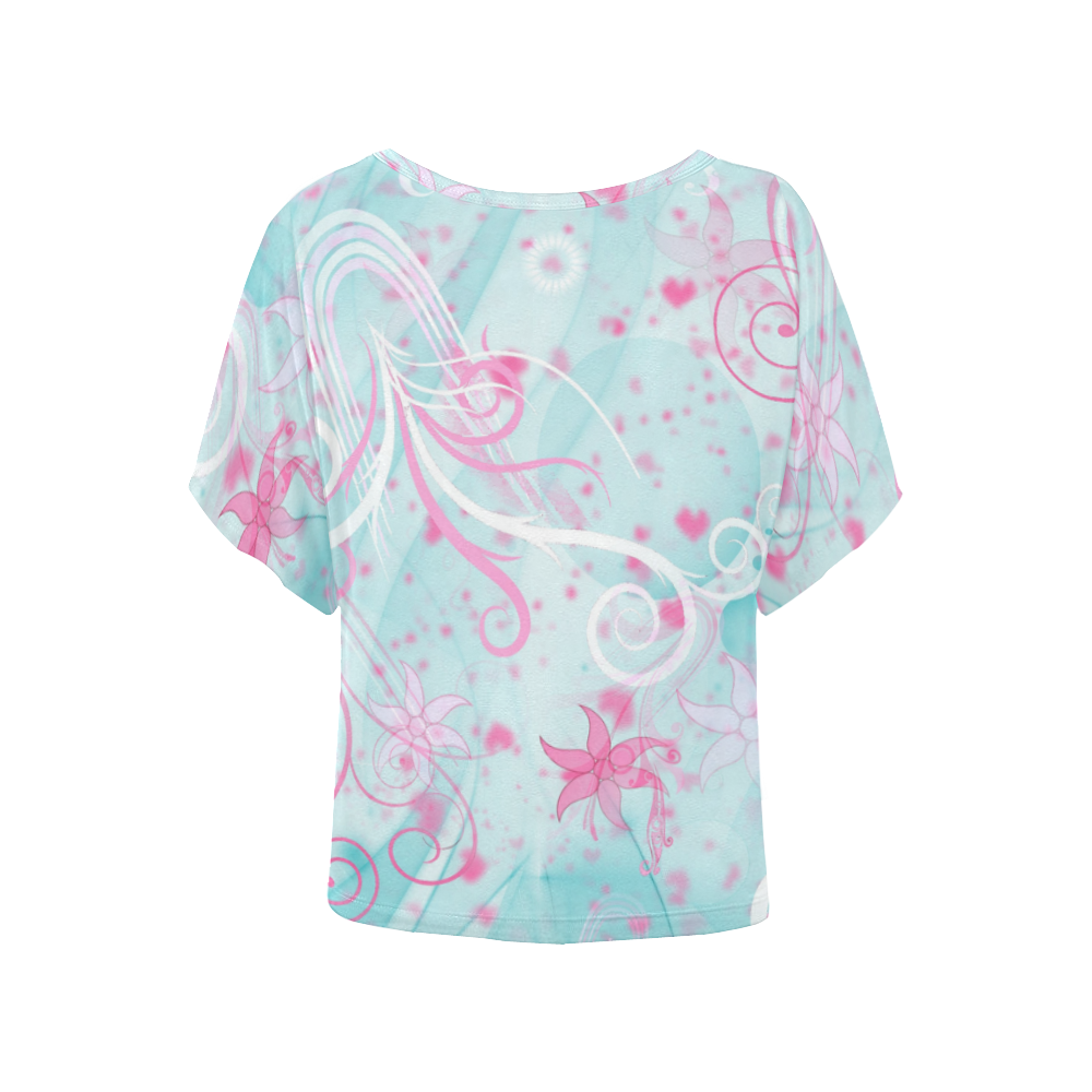 Ocean Love Women's Batwing-Sleeved Blouse T shirt (Model T44)