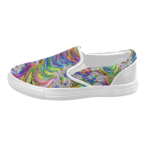 gorgeous Fractal 175 B by JamColors Women's Slip-on Canvas Shoes (Model 019)