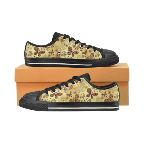 Beautiful Butterflies Low Top Canvas Shoes for Kid (Model 018)