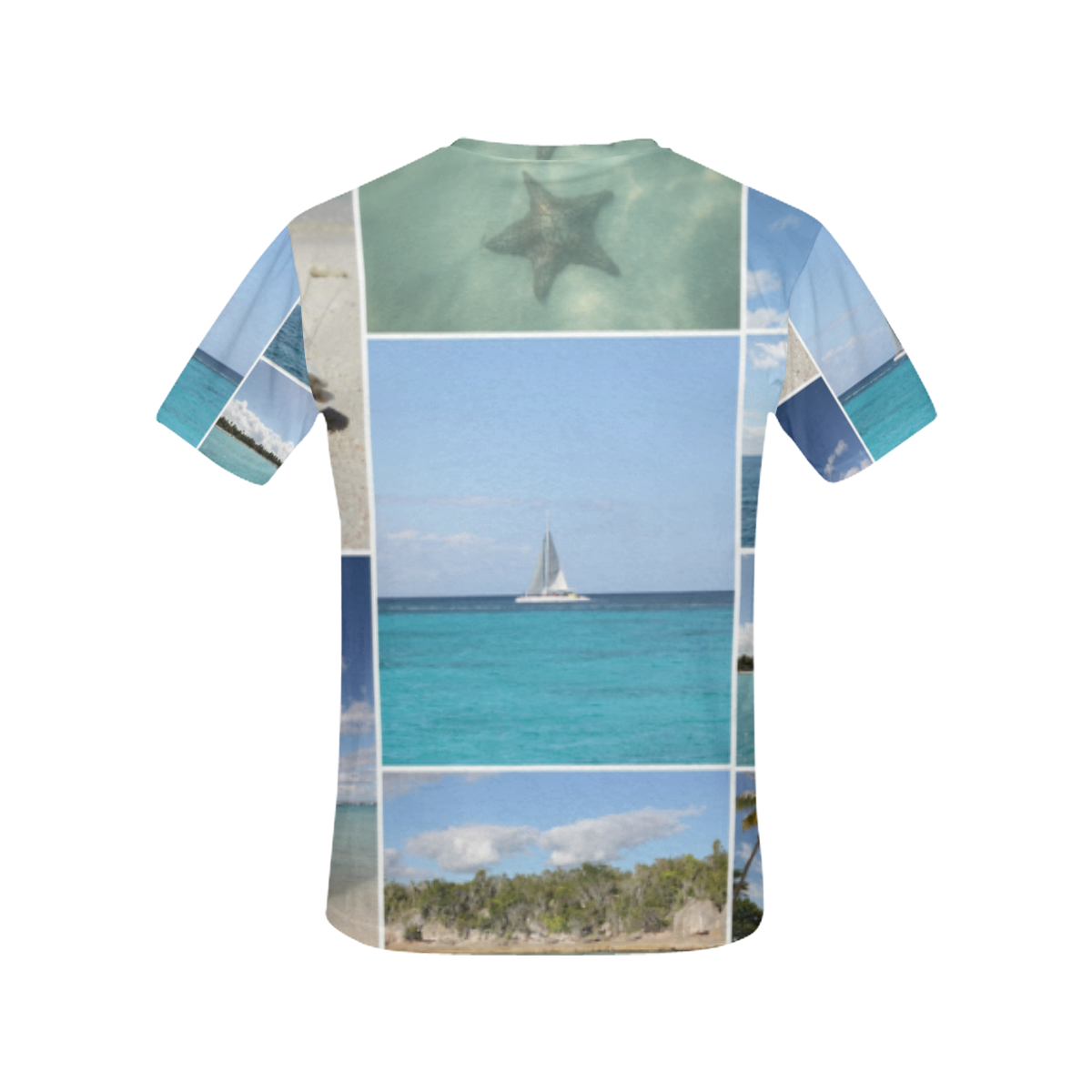 Isla Saona Caribbean Photo Collage All Over Print T-Shirt for Women (USA Size) (Model T40)