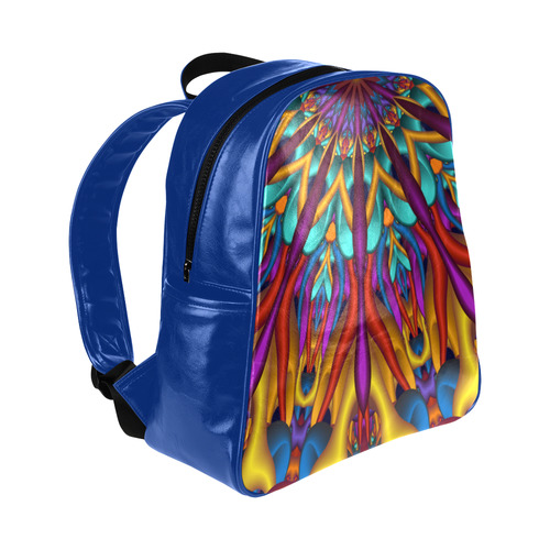 Psychedelic 3D fractal mandala Downwards Version Multi-Pockets Backpack (Model 1636)