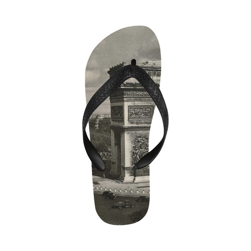 Vintage Arc de Triomphe Flip Flops for Men/Women (Model 040)