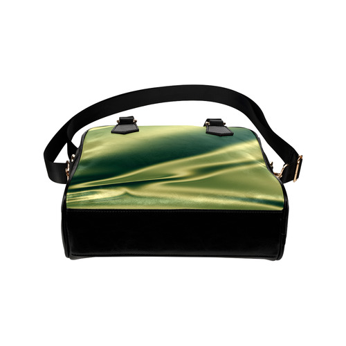 Green satin 3D texture Shoulder Handbag (Model 1634)