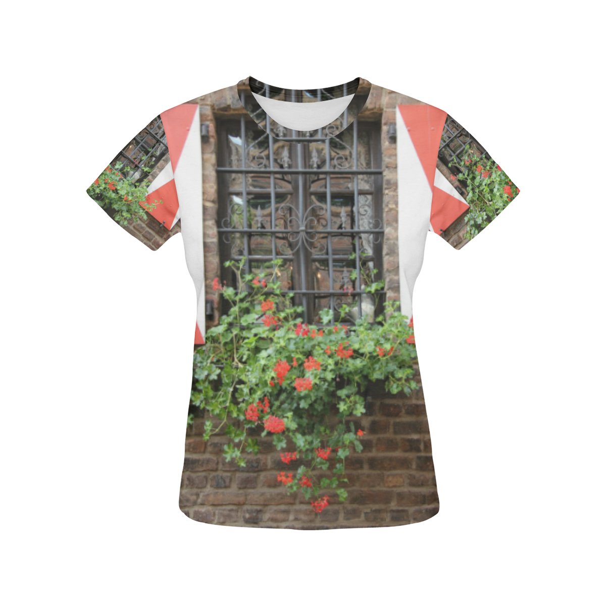 Vintage Window All Over Print T-Shirt for Women (USA Size) (Model T40)