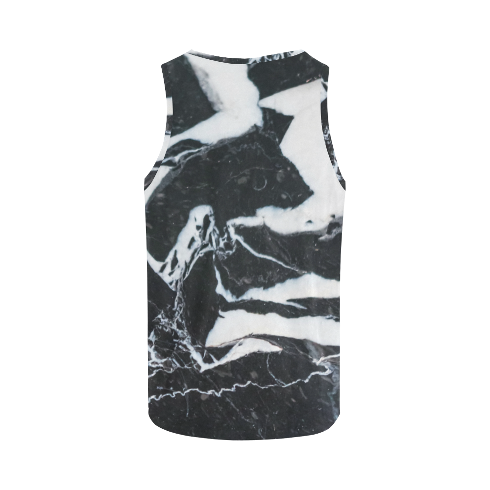 Black and white marble stone texture All Over Print Tank Top for Men (Model T43)