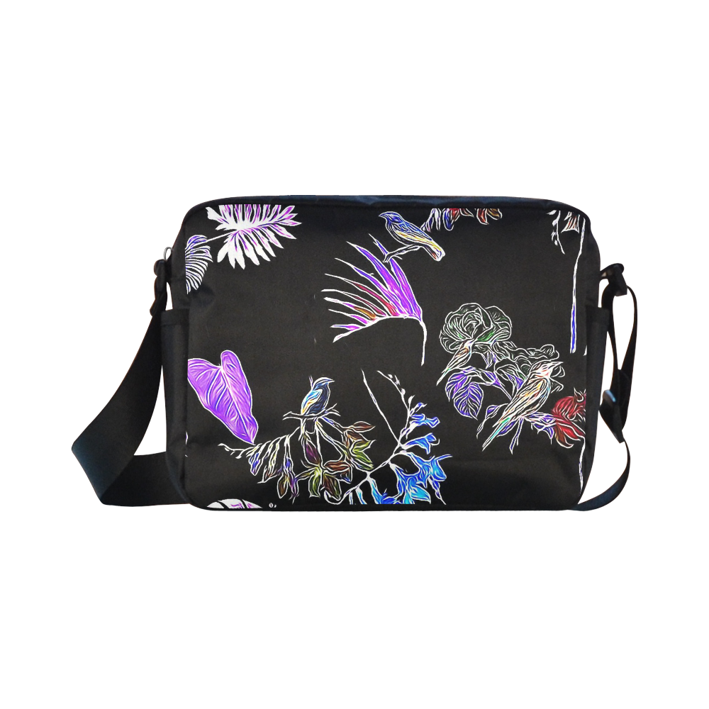 Flowers and Birds A by JamColors Classic Cross-body Nylon Bags (Model 1632)