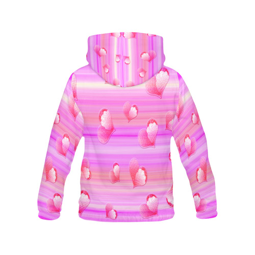 Falling Hearts All Over Print Hoodie for Women (USA Size) (Model H13)