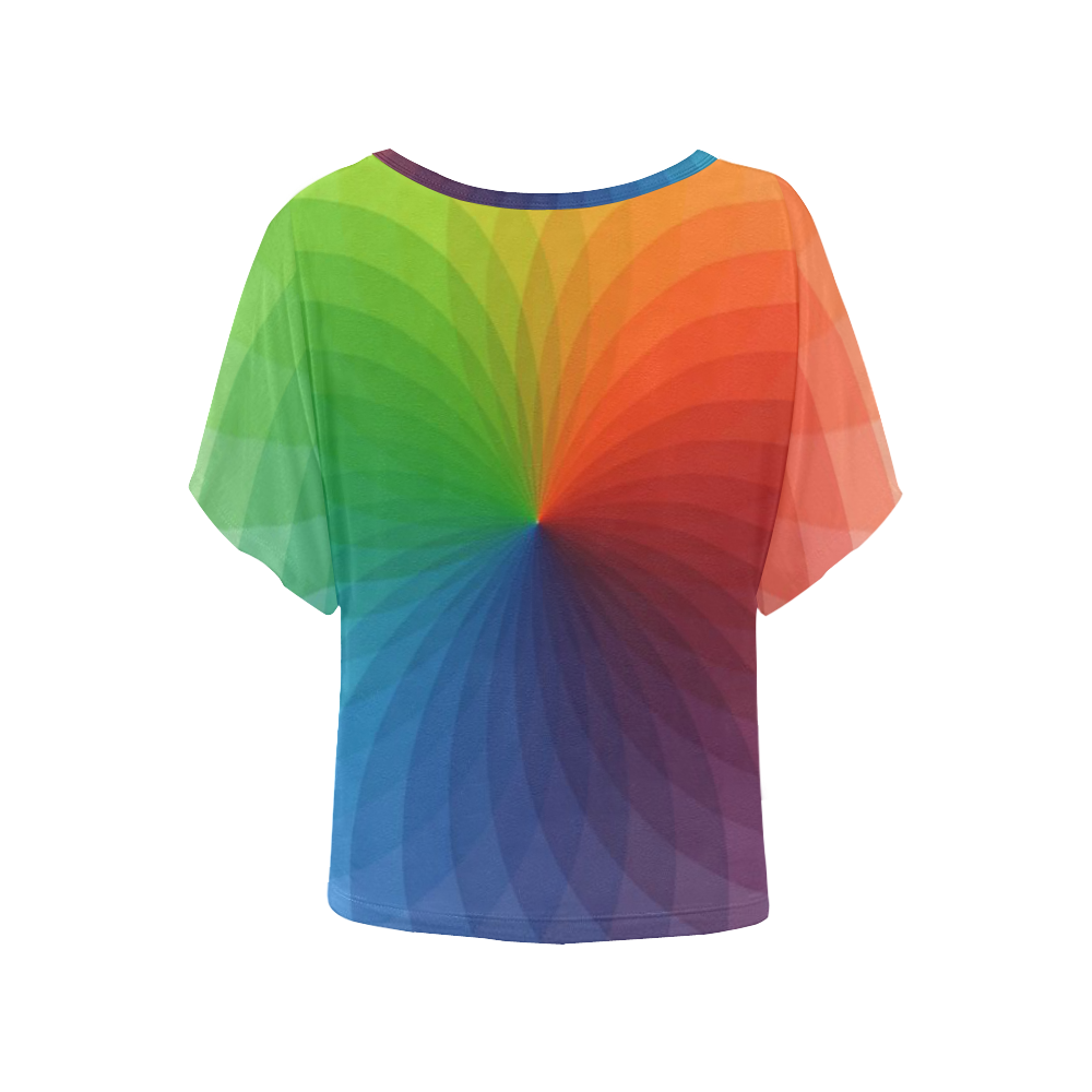 color wheel for artists , art teacher Women's Batwing-Sleeved Blouse T shirt (Model T44)