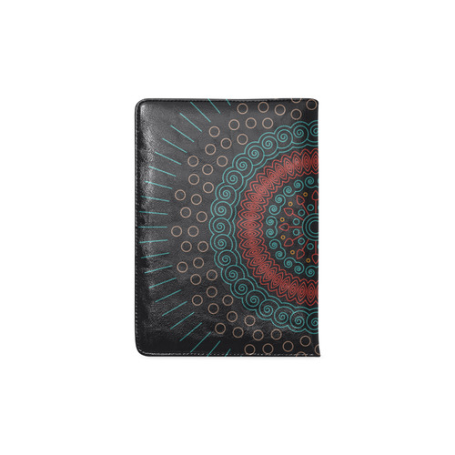 red with green mandala circular Custom NoteBook A5