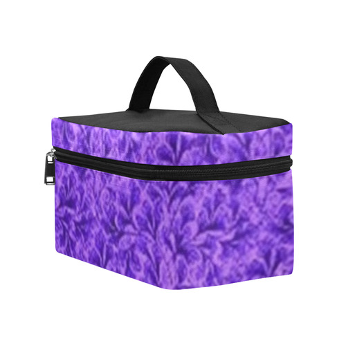 Vintage Leaf Purple Cosmetic Bag/Large (Model 1658)