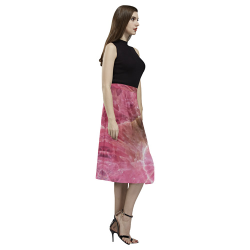 Pink and white stone texture Aoede Crepe Skirt (Model D16)