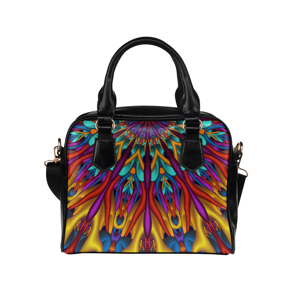Amazing colors fractal mandala Shoulder Handbag (Model 1634)