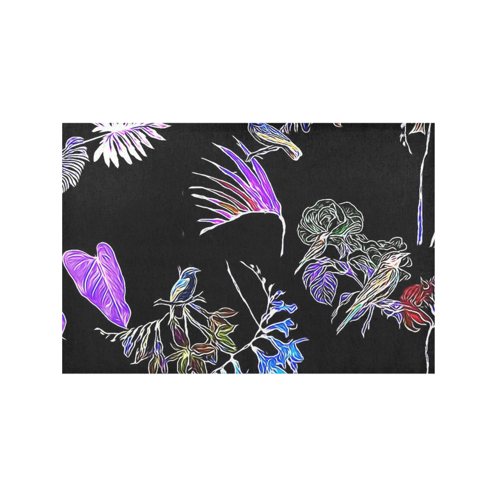 Flowers and Birds A by JamColors Placemat 12’’ x 18’’ (Set of 2)