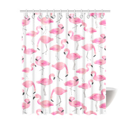 Pink Flamingos Shower Curtain 69"x84"