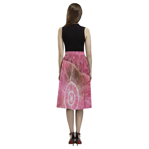 Pink and white stone texture Aoede Crepe Skirt (Model D16)