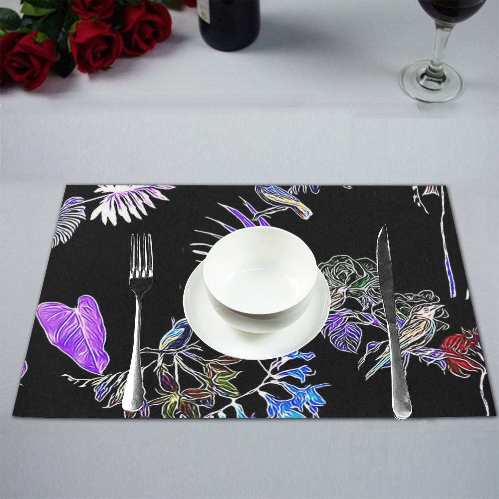 Flowers and Birds A by JamColors Placemat 12’’ x 18’’ (Set of 6)