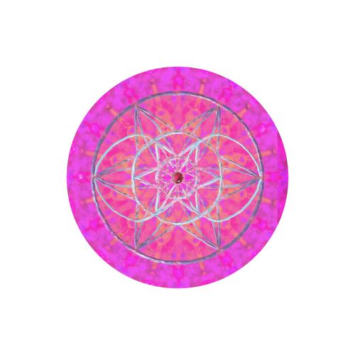mandlala flower 5-violet symbol Round Mousepad