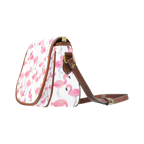 Pink Flamingos Saddle Bag/Large (Model 1649)