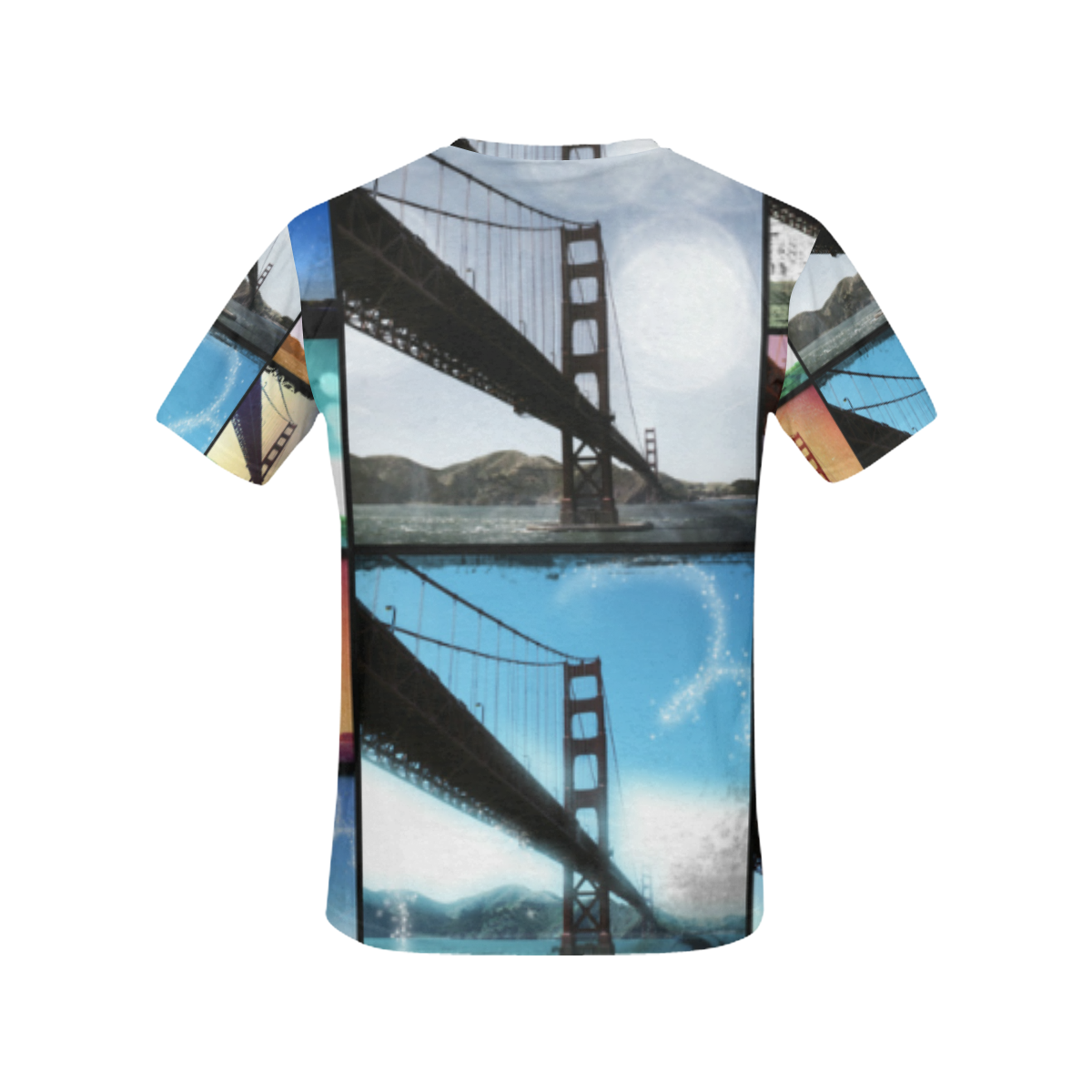 Golden Gate Bridge Collage All Over Print T-Shirt for Women (USA Size) (Model T40)