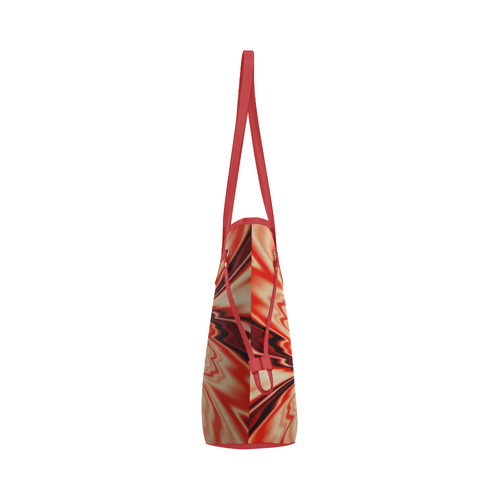 amazing Fractal 43 red by JamColors Clover Canvas Tote Bag (Model 1661)