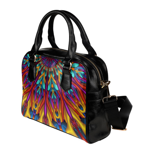 Amazing colors fractal mandala Shoulder Handbag (Model 1634)