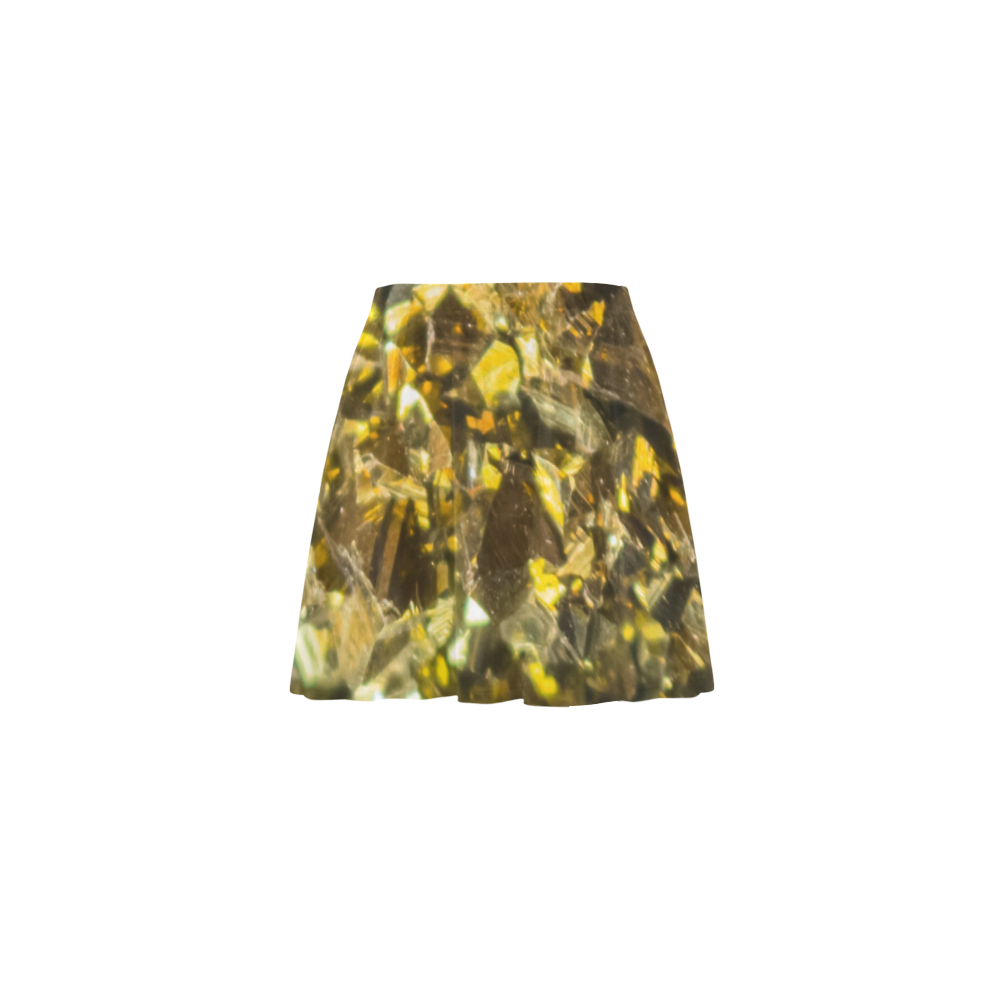 Golden stone texture Mini Skating Skirt (Model D36)
