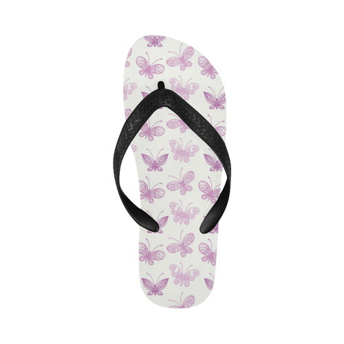 Fantastic Pink Butterflies Flip Flops for Men/Women (Model 040)