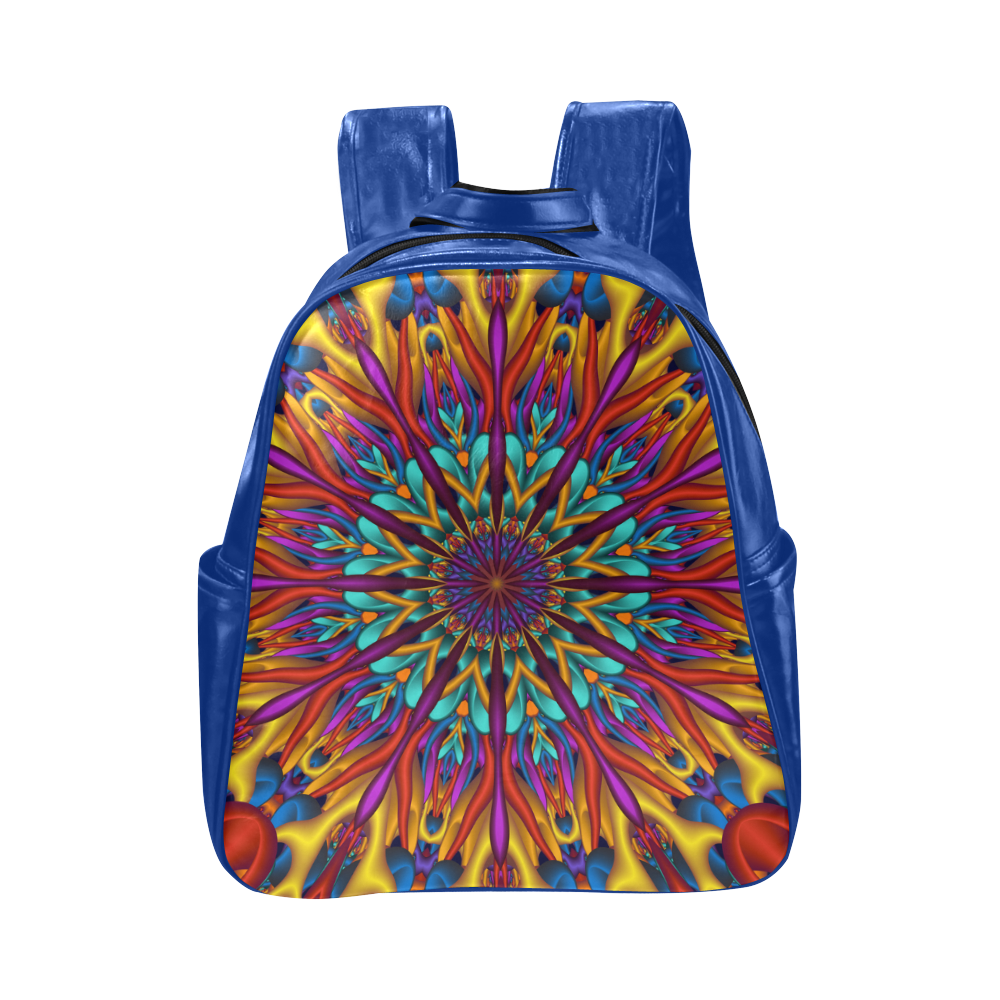 Amazing colors fractal mandala Multi-Pockets Backpack (Model 1636)