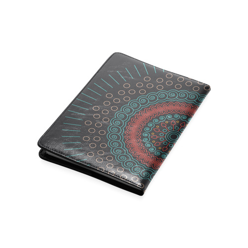 red with green mandala circular Custom NoteBook A5