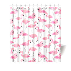 Pink Flamingos Shower Curtain 66"x72"