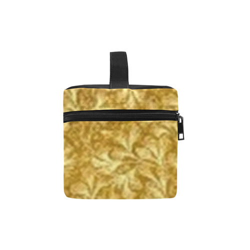 Vintage Leaf Yellow Cosmetic Bag/Large (Model 1658)