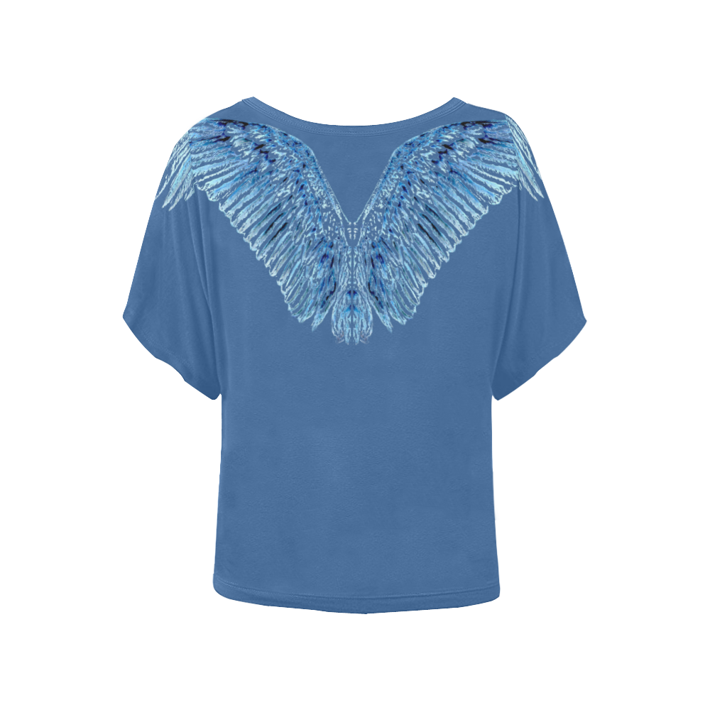 Skull & Wings Women's Batwing-Sleeved Blouse T shirt (Model T44)