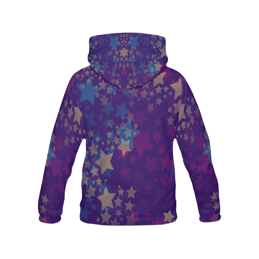 Purple Star All Over Print Hoodie for Men (USA Size) (Model H13)